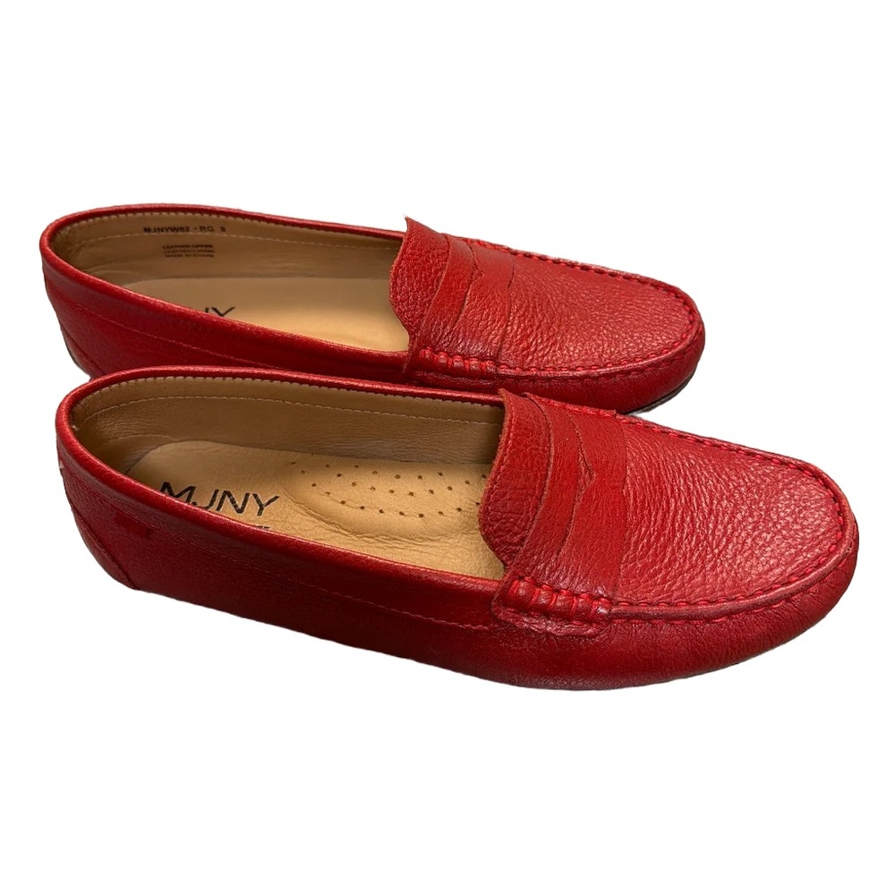 Marc Joseph Women’s Red Pebbled Leather Driving Loafers Size 8 Made in Brazil - Picture 8 of 13